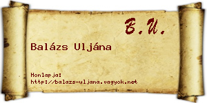 Balázs Uljána névjegykártya